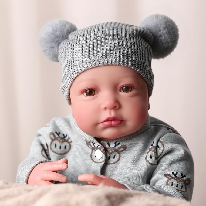 BABESIDE Lifelike Reborn Baby Dolls Boy, 20 Inch Realistic Doll for Boy Newborn Real Life Poseable Soft Vinyl and Cloth Body Baby Dolls with Clothes and Toy Gift for Kids Age 3+