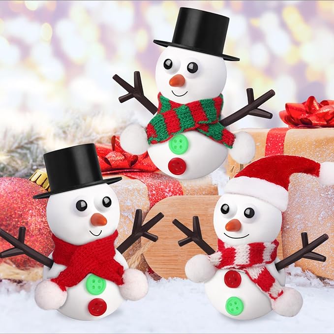 GYGOT 6 Pack Christmas Crafts for Kids,Build a Snowman Kit,Christmas Stocking Stuffers for Girls, Boys,Modeling Clay DIY for Holiday Activities