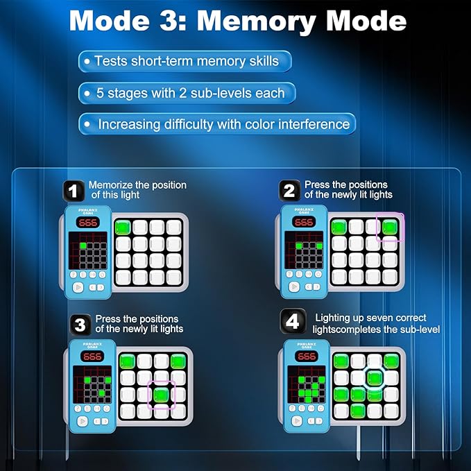 Logic Puzzle & Memory Game for Kids 3+, Tutorial Mode & LED Display – Interactive Brain Development Game for Family Fun & Gifts