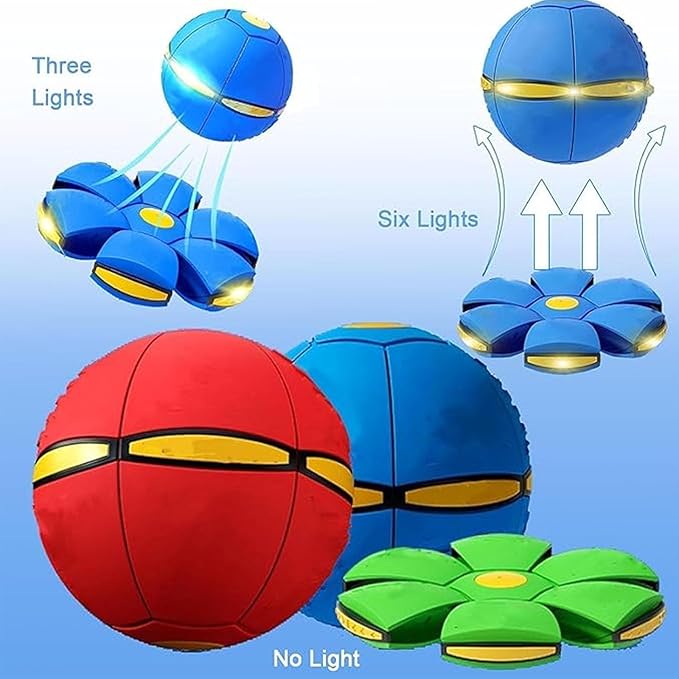 Magic Meta Ball, Children's Bouncing Ball, Magic Metaball, Magical Flying Saucer, Bouncy Balls, Parent-Child Interaction, Interactive Pop-Up Time Delay Transformation Toy Outdoor (blue-4, no lights)