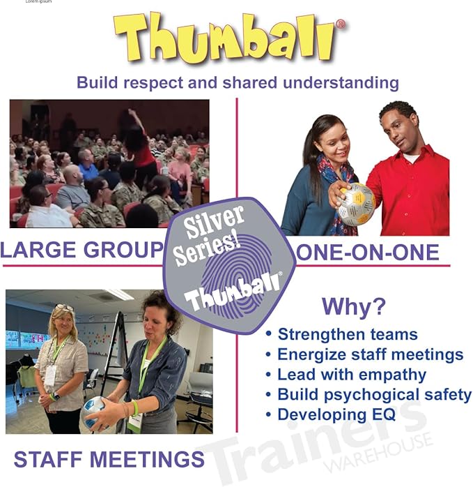 Trainers Warehouse 6" Thumball Collection, 32 Prompts for Conversation, Team Building, Relationship and Training