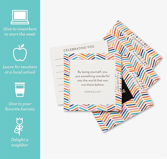 Compendium ThoughtFulls Pop-Open Cards — 4-Pack of You're Awesome, You Matter, You're Wonderful, Yay You —120 Pop-Open Cards, Each with a Different Message Inside