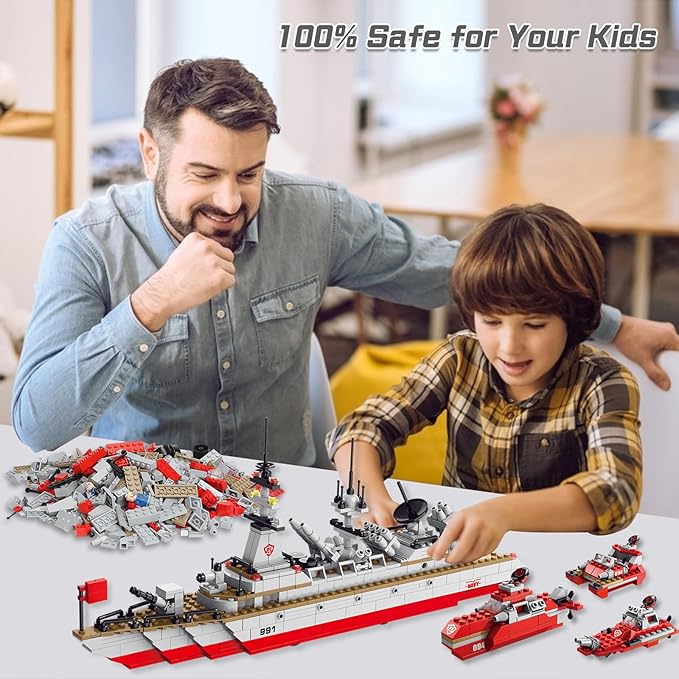 Sitodier STEM 811pcs Construction 25 in 1 Cruiser Ocean Ship Building Toy for 6+ Boys | 25 Models Engineering Building Bricks Kit for Ages 6-12
