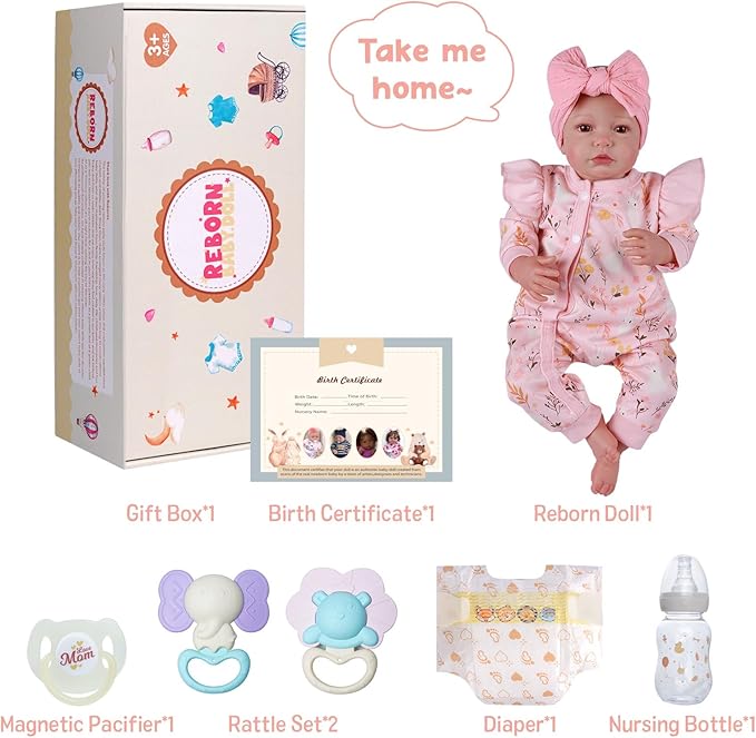 BABESIDE Reborn Baby Dolls - 20-inch Cute Soft Vinyl Realistic Baby Doll Real Life Baby Dolls with Complete Accessories Perfect for Cuddling, Playtime, and Gift Giving