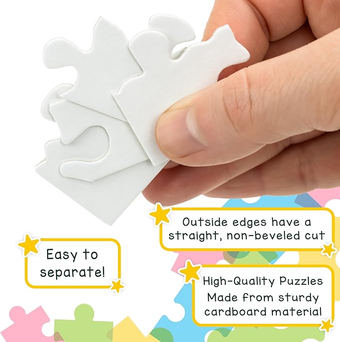 Hygloss 24 Blank Heart Puzzles – 6 x 8 Inches – Ideal for Valentine’s Day Crafts – Write, Draw, and Decorate – 8 Pieces Each