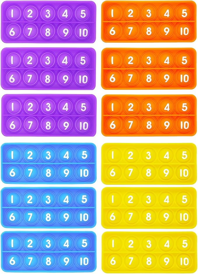 12Pcs Ten Frame Popper, Math Fidget Sensory Counting Toys, Educational Toy for Kids Classroom Group Learning Activities