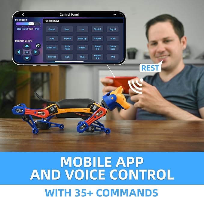 Petoi Robot Dog Bittle X (Construction) | Robotics Kit | App & Voice Control Smart Robot | Programmable Open Source Coding Robot Kit | STEM & Robotics Education for Teens, Coders, Geeks, & Students