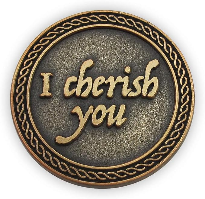 Bulk Set of 10 Romantic Love Expression Coins, I Cherish You, I Can't Stop Thinking About You, Anniversary Pocket Tokens for Date Night, Love Gift for Men & Women, from Him or Her