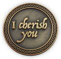 Romantic Love Expression Antique Gold Plated Pocket Coin for Date Night, I Cherish You, I Can't Stop Thinking About You, Love Gift for Men & Women, from Him or Her