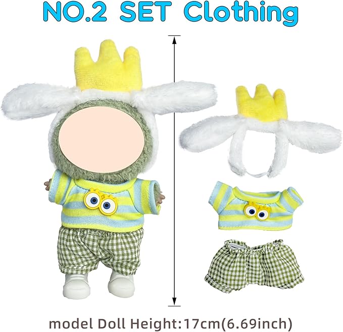 4 Pack—Adorable Outfit Set for 17cm Dolls,Premium Designer Doll Clothes with Accessories,6.7 Inches Cute Doll Clothes,Luxury Chic Fashion Doll Clothing Set(No Dolls and Shoes) (Set C