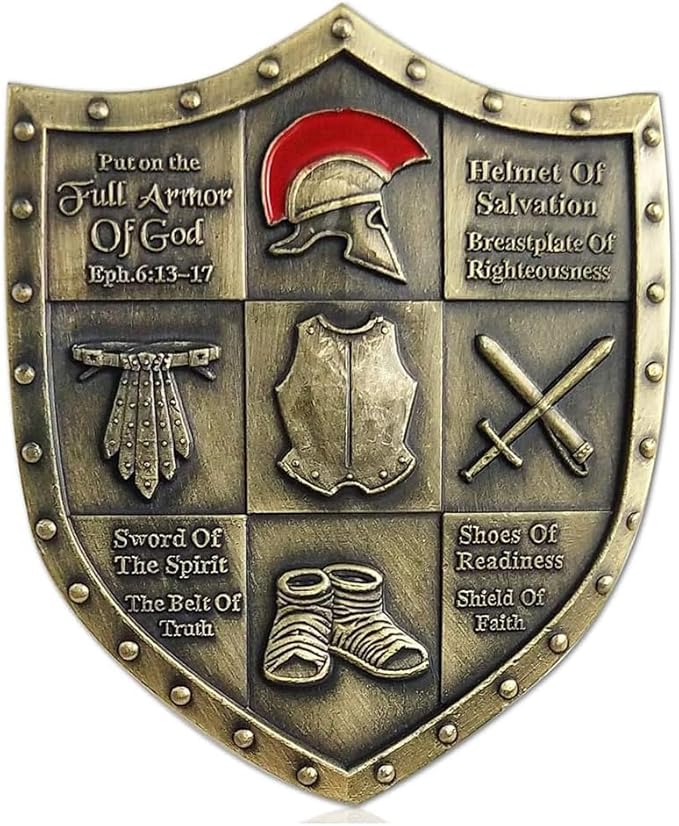 Put On The Whole Armor of God Challenge Coin Eph 6:13-17 3D Religious Collectible Coin (Single Coin)