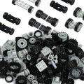 Wheels and Axles Set, Car Parts Chassis Pieces Tires Building Blocks, Compatible with Classic Bricks Toys