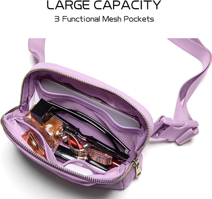Gitus Gifts for 8 9 10 11 12 Year Old Girls Belt Bag Fanny Pack Crossbody Bags with Initial Letter Patch Cute Stuff Birthday Gifts for Teen Girls Women Personalized Trend Stuff (Lavender-O)