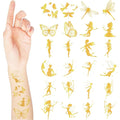 Landhoow 240 Pcs Fairy Foil Tattoos Temporary for Kids Glitter Face Tattoos Cool Body Sticker Costume Accessory for Adults Boys Girls Party Favor