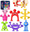 Suction Toy Toddler Bath Toys: No Hole Bath Toy for Boys Girls Gifts - 18PCS Sensory Fidget Toys for Kids - Baby Window Building Toy Gooide Bag Stuffers - Christmas Stocking Stuffers for Kids