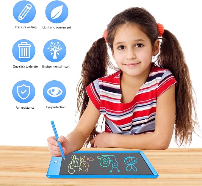 LCD Writing Tablet for Kids, 10 Inch Colorful Electronic Doodle Board, Educational Learning Kids Drawing Tablet Toys, Christmas Birthday Gift for 3 4 5 6 7 8 9 Year Old Girls Boy