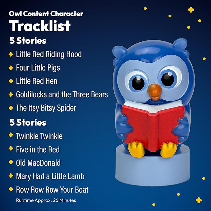 Kids Book Projector - 5 Unicorn & 5 Classic Read-Aloud Stories, 10 Songs, Night Light & Soothing Dream Music | Children Ages 3+ Storytime Projector for Kids & Toddlers | Owl & Unicorn