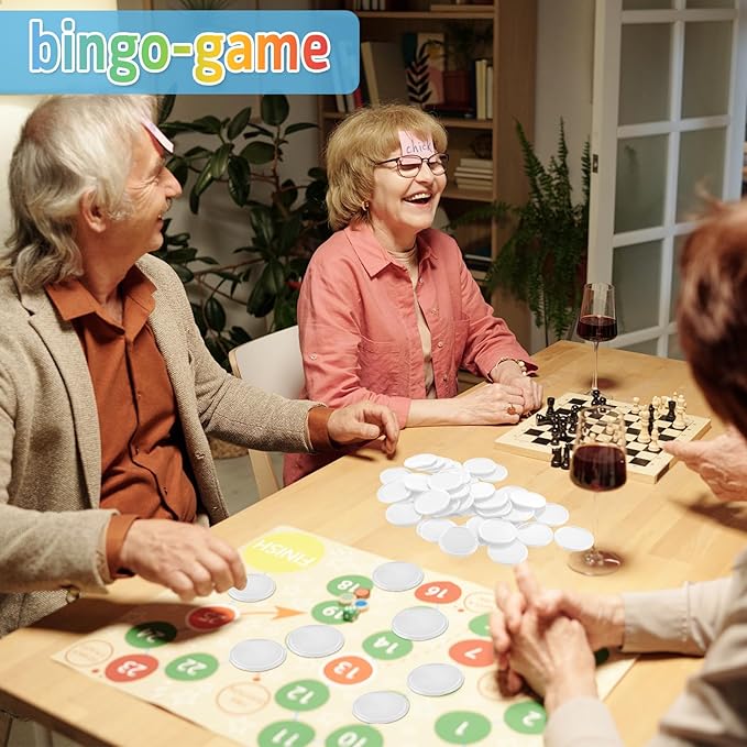 Coopay 1000 Pieces 1 Inch Bingo Chips Bulk, Bingo Markers for Math Practice, Plastic Learning Counters Disks Counting Discs and Poker Chips Game Tokens Kids Reward (White)
