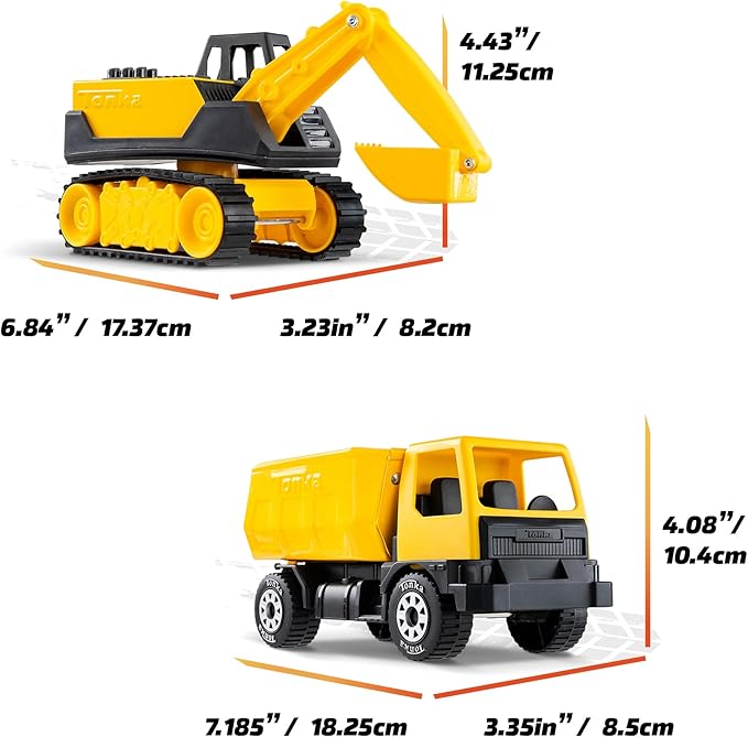 Tonka - Steel Classics Giga Series - Dump Truck & Excavator, 2-Pack