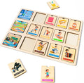 Wooden Peg Puzzle for Toddlers, Educational Peg Puzzles Montessori Toys, Scene Matching Preschool Education Learning Puzzle Toys for Gifts for 2 3 Years Boys Girls
