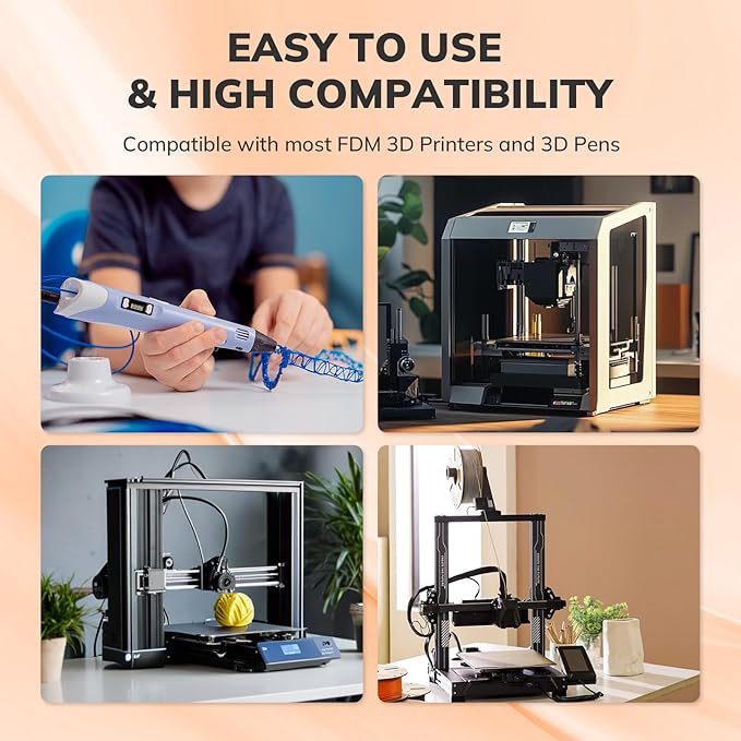AMOLEN 3D Printer Filament Crystal PLA Transparent 1.75mm, Crystal Orange Clear Printing, Low Warping & No-Bubbles, Dimensional Accuracy +/- 0.02 mm, Fits Most FDM 3D Printers, 1kg Spool(2.2lbs)