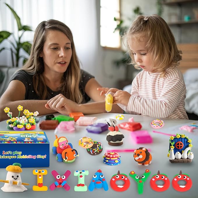 Air Dry Clay, Modelling Clay for Kids, 30 Colors DIY Molding Magic Clay for with Tools, Soft & Non-Sticky, Toys Gifts for Age 3 4 5 6 7 8+ Years Old Boys Girls Kids