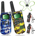 Kids Walkie Talkies Toys Boys Gifts 5 6 7 8 9 Year Old Outdoor Toys for Kids 2 Way Radio with Camping Gear Army Soldier Pretend Play Birthday Present Boy (Yellow Blue)