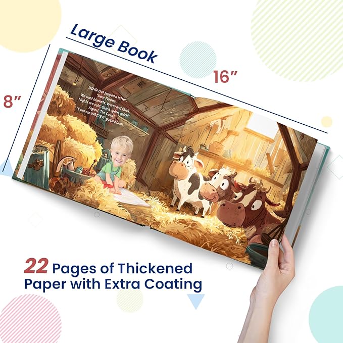 ELFINK Personalized Children Story Books - The Talking Farm Adventure - Customized Name & Photo - Baby Gifts - Children Bedtime Story (Soft Cover)