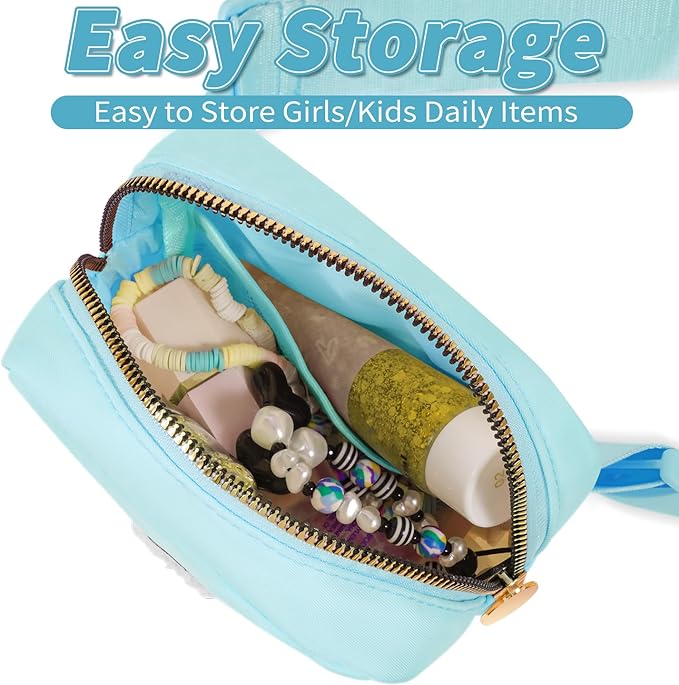 Birthday Gifts for 2 3 4 5 6 7 8 9 10 11 Year Old Girls - Mini Fanny Pack Cute Crossbody Bag Belt Bag Trendy Stuff,Graduation Gifts for Girls Teens Kids Daughter Sister Her - Blue,B
