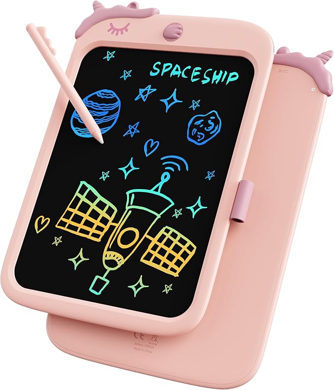 TEKFUN Girls Toys, LCD Writing Tablet for Kids, Doodle Board Dinosaur Toys, Travel Essentials Toys for 3 4 5 6 Year Old Boys Girls, Easter Birthday Christmas Gifts (10inch Pink)