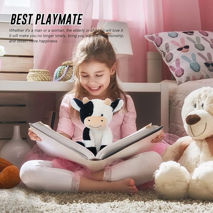 CHELEI2019 9" Cow Stuffed Animal Plush Soft Christmas Cow Plushies Toy for Kids,Girls