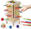 Montessori Game Wooden Board Game, Multiplayer for Kids 4-8, Math Educational, Fine Motor Skill Toy for Girls Boys, Classic Fun Games for Age 3 4 5 6 7 8 Girls Boys Gifts (Regular)