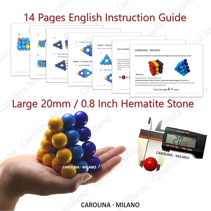 Science Kit Toys Magnets Building Blocks, Large Colorful Hematite Magnetic Stones, Home Office Kids Adults Intelligence Development Party Gift 27-1