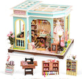 DIY Miniature House Kit,Tailor Shop Dollhouse Miniature Kit with LED & Furniture,Mini Diorama House Building Kit for Adults,3D Wooden Craft Tiny House Mini Model Kit,Home Decor Family Birthday Gifts