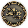 Romantic Love Expression Antique Gold Plated Pocket Coin for Date Night, You Complete Me, I am Better Because of You, Love Gift for Men & Women, from Him or Her