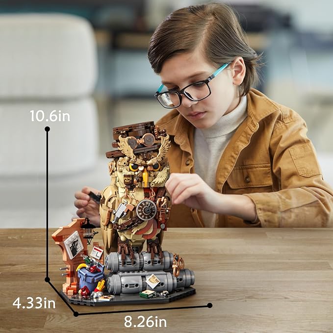 Detective Owl Building Set for Adults, Compatible with Lego Owl, 1286PCS Collection Model Creative Bird Building Toy, for Kids Boys Girls 8+