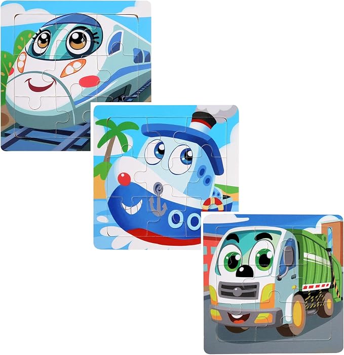 Wooden Puzzles for Toddlers 2-4, 9 Pieces Jigsaw Puzzles for Kids Ages 3-5, Toddler Toys for 2-4 Preschool Learning Activities, Learning & Educational Toys for Boys and Girls