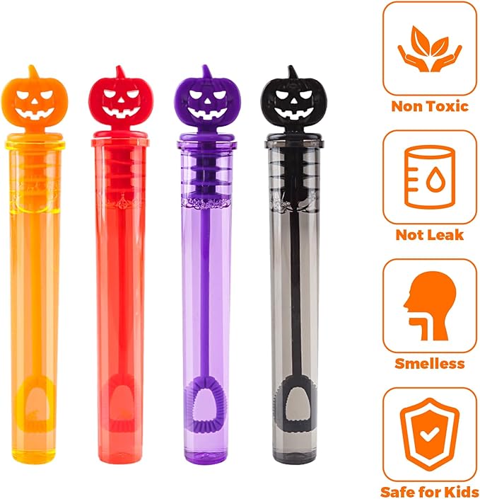 80PCS Halloween Party Favor, Bubble Wands for Kids, Trick or Treat Toys, Goodies Bag Fillers, Pinata Fillers, Mini Bubble Wands for Party