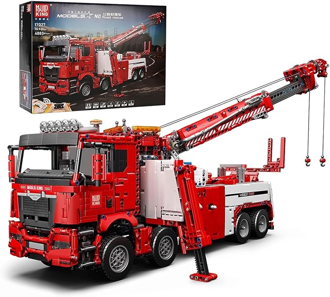 Mould King 17027 Road Rescue Vehicle Building Block Kits, MOC Building Blocks Set to Build, Gift for Age 14+/Adult Collections Enthusiasts (4883 Pieces with Motor/APP Remote Control)
