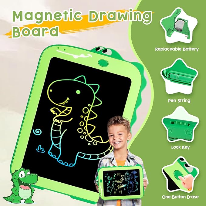 LCD Writing Tablet for Kids, Colorful Toddlers Toys Drawing Board, Educational Kid Toys, Doodle Pad Dinosaur Toys for 3 4 5 6 7 8 Year Old Boys Girls Birthday Party Christmas Gifts,8.5inch