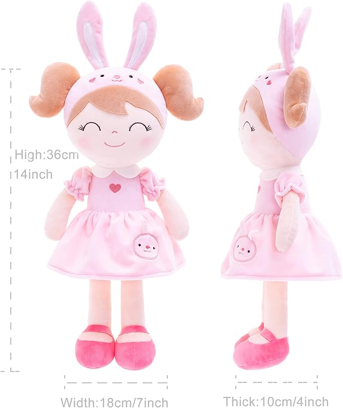 Gloveleya Personalized Doll with Your Name - Cute Brown Deer Custom Soft Plush Doll for Girls Plush Doll Customized Gifts - Muñecas de Trapo Personalizadas para Niñas