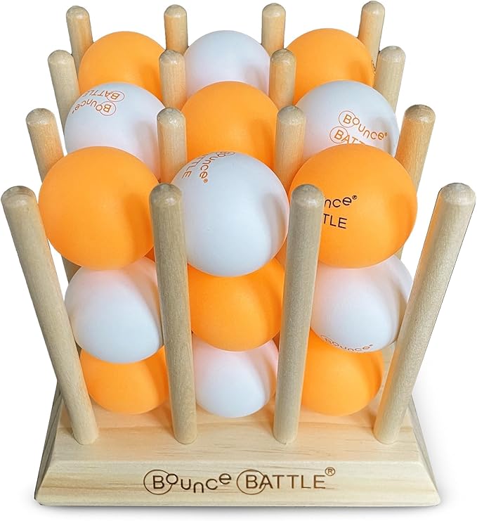 Wood Edition Game Set with 36 Battle Cards - an Addictive Game of Strategy, Skill & Chance - Multiplayer Fun Bounce Ball Games - Gifts for Teenage Boys & Girls