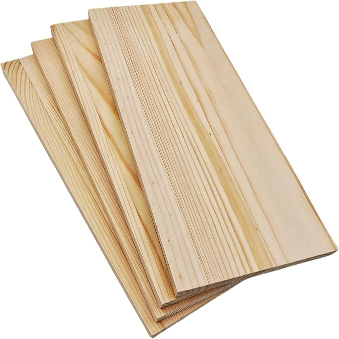 4PCS Rectangle Wood Boards Unfinished Wood Blocks for Crafting, 9.8x3.9x0.4in Blank Whittling Wooden Blocks for Wood Carving,Painting & Burning