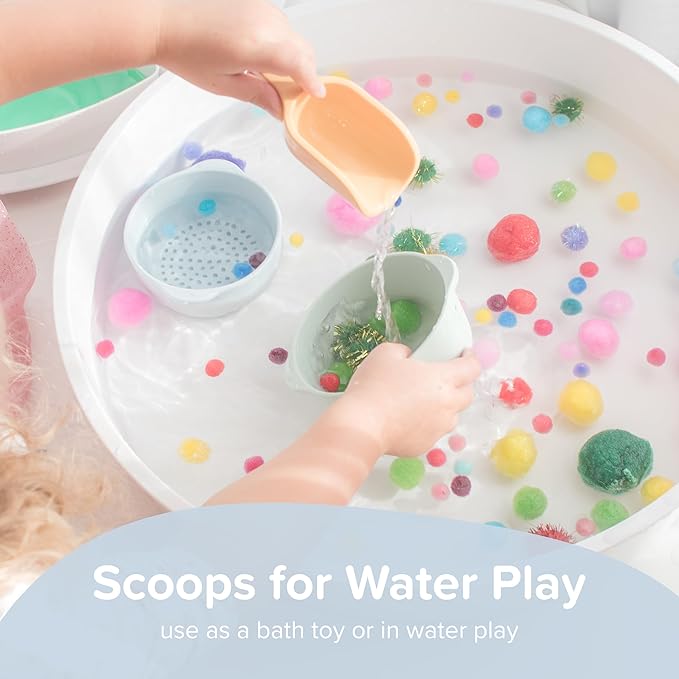 Inspire My Play - 4 x Mini Silicone Scoops - Perfect for Sensory PlayTray - Sensory Bin Accessories - Special Education Classroom Supplies - Montessori Education Toys - Multi-Purpose Shovel
