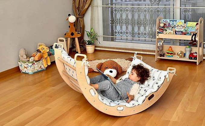 Climbing Arch Pillow Only | Cushion for Toddler Climbing Arch | Montessori Rocker Cushion | Toddler Floor Pillow for Kids (Star)