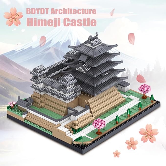 Architecture Himeji Castle Micro Building Blocks Set （3037PCS） Build and Display This Famous Japanese Buildings Model- Fun Gift for Kid and Adult