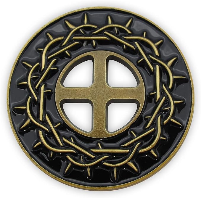 Crown of Thorns Coin, Bulk Pack of 3, by His Stripes We are Healed, Isaiah 53:5 Gift, Pocket Token of Healing and Protection, Collectible Challenge Coin for Easter, Sobriety & Recovery Chip