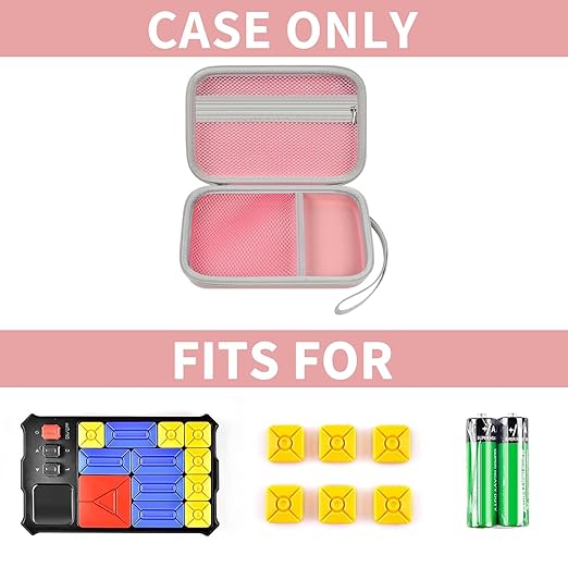 casmilee Case Compatible with Giiker Super Slide Brain Games, Brain Teaser Puzzles Organizer Storage Bag, Flow Slider Puzzle Game Holder (Pink)
