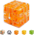 Large 3D Labyrinth Cube Puzzle, 3D Magic Cube Maze Ball Puzzle, Magic Cube Ball Dual-Use, Improve Spatial Recognition and Cultivate Logical Thinking for Adults Teens (Orange)
