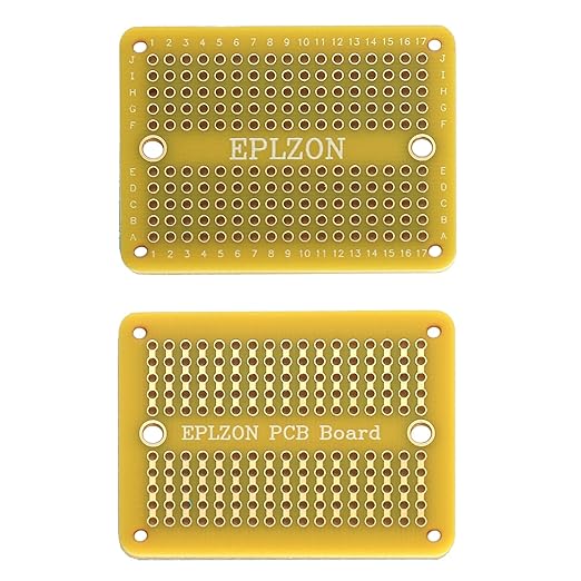 Solderable Breadboard Mini PCB Board Gold-Plated Solder Breadboard for DIY Electronics Projects Apply to Soldering Projects 2.0"x1.5" Mixed Color(Pack of 10 Pcs,Yellow)